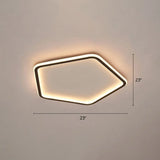 Modern Ultrathin Pentagon Led Ceiling Light For Minimalist Bedrooms In Black Aluminum - Flush Mount
