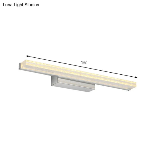 Modern Wall-Mounted Led Vanity Sconce With Acrylic Shade For Toilets In Warm/White Light