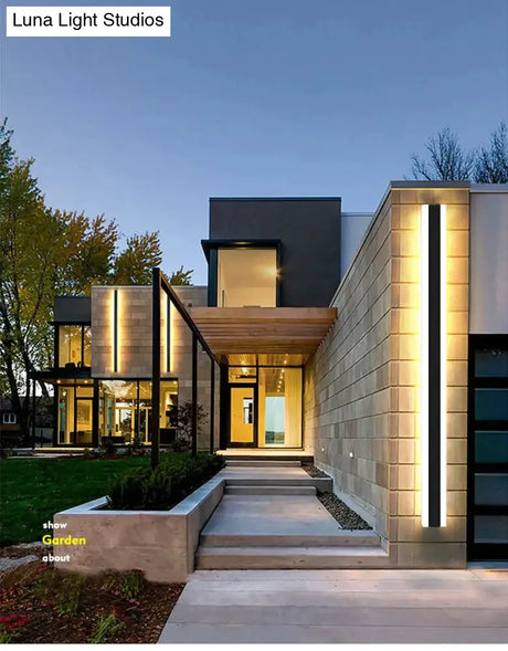 Modern Waterproof Outdoor Long Strip Led Wall Lamp Ip65 Aluminum Wall Light Garden Porch Sconce