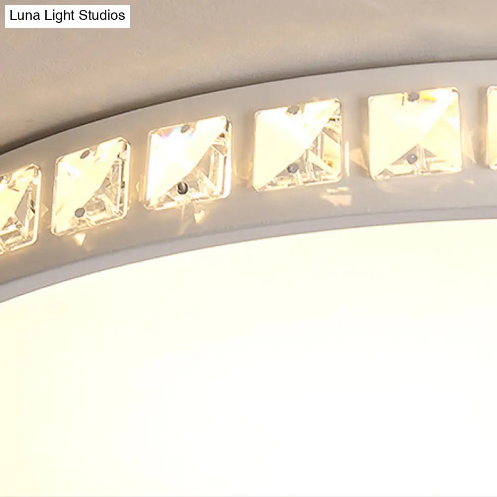 Modern White Acrylic Circle Flush Mount Ceiling Light For Kitchen