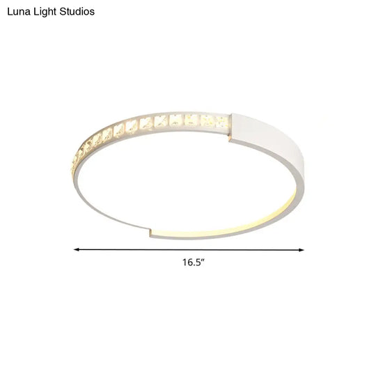 Modern White Acrylic Circle Flush Mount Ceiling Light For Kitchen