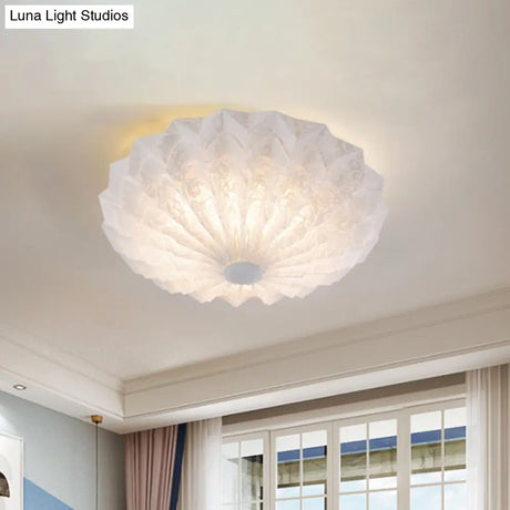 Modern White Acrylic Flush Mount Led Light With Dome Shade - 21’/26’ Wide