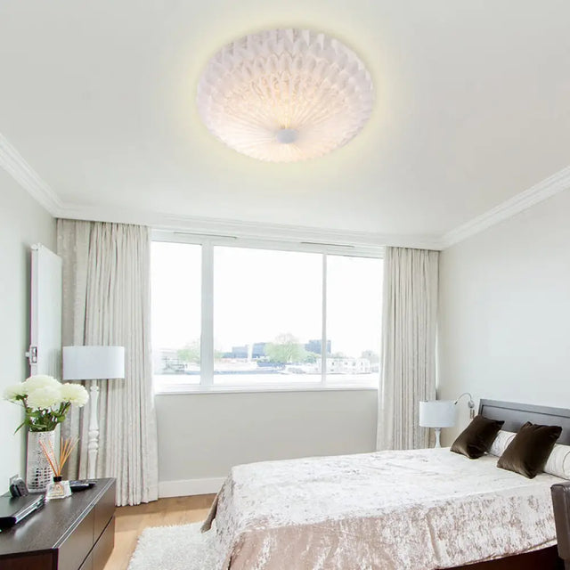 Modern White Acrylic Flush Mount Led Light With Dome Shade - 21’/26’ Wide / 21’ A