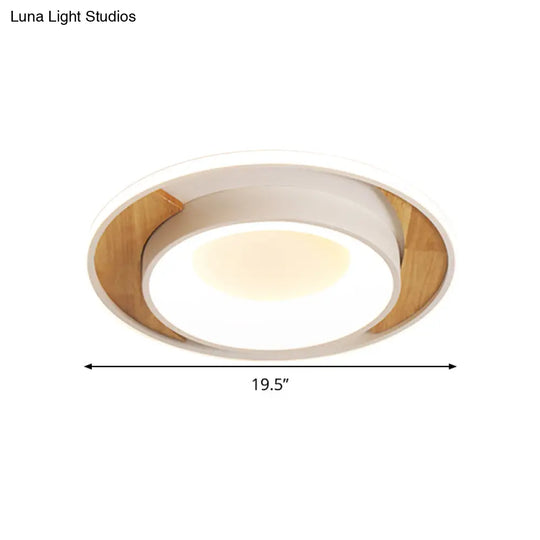 Modern White Acrylic Led Ceiling Light For Bedroom - 16’/19.5’ Wide Round Flush Mount
