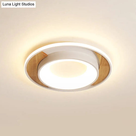 Modern White Acrylic Led Ceiling Light For Bedroom - 16/19.5 Wide Round Flush Mount / 16