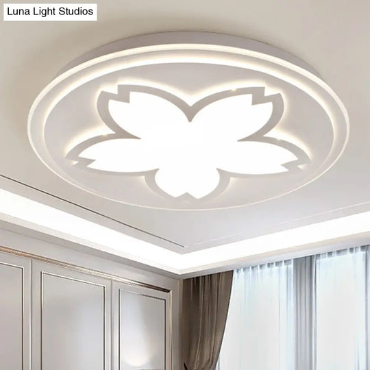 Modern White Acrylic Led Ceiling Light With Circular Petal Design For Kitchen