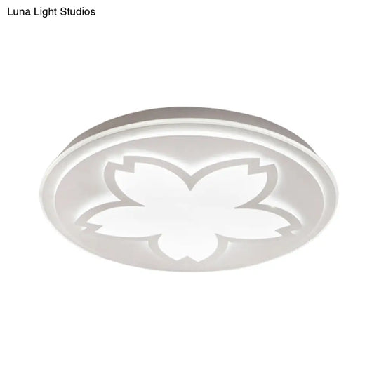 Modern White Acrylic Led Ceiling Light With Circular Petal Design For Kitchen