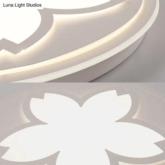 Modern White Acrylic Led Ceiling Light With Circular Petal Design For Kitchen