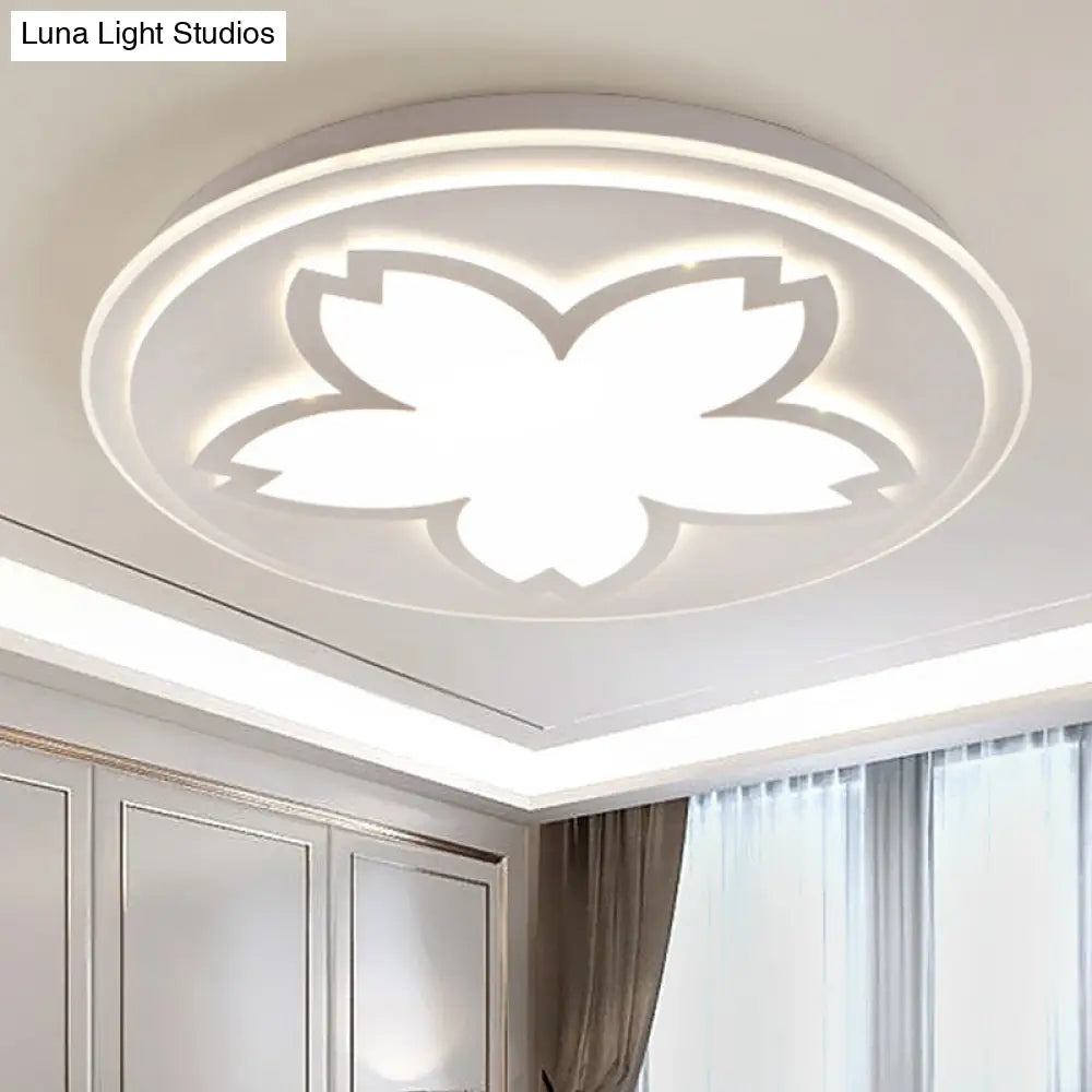 Modern White Acrylic Led Ceiling Light With Circular Petal Design For Kitchen