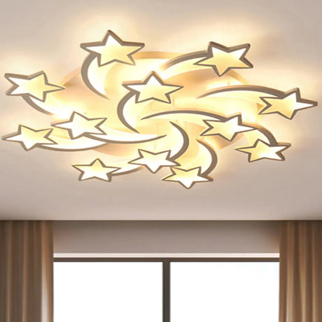 Modern White Acrylic Led Flush Mount Ceiling Light Fixture For Living Room 12 /