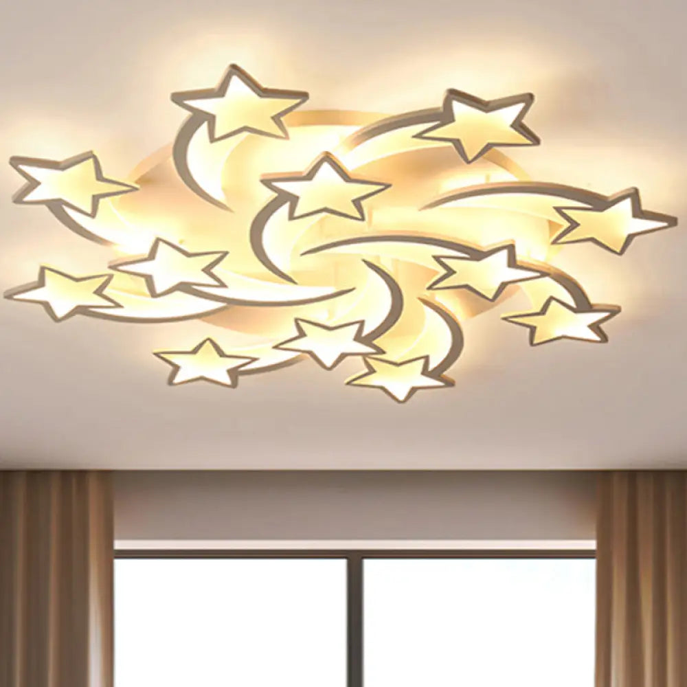 Modern White Acrylic Led Flush Mount Ceiling Light Fixture For Living Room 12 /