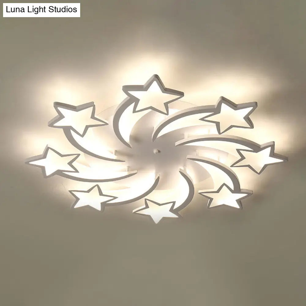 Modern White Acrylic Led Flush Mount Ceiling Light Fixture For Living Room 8 /