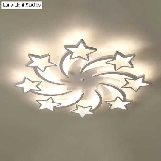 Modern White Acrylic Led Flush Mount Ceiling Light Fixture For Living Room 8 /
