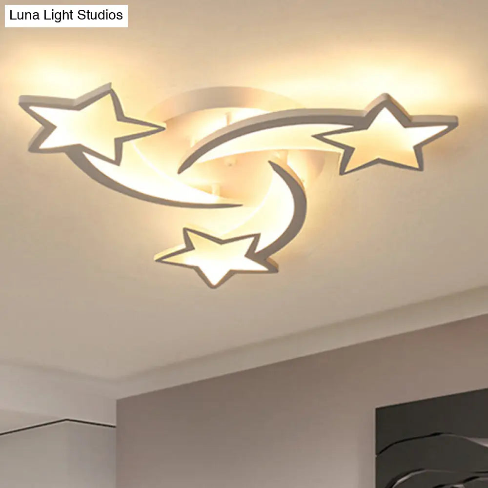 Modern White Acrylic Led Flush Mount Ceiling Light Fixture For Living Room 3 /