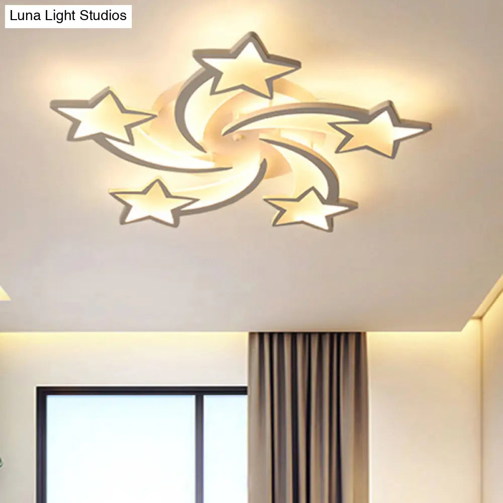 Modern White Acrylic Led Flush Mount Ceiling Light Fixture For Living Room 5 /