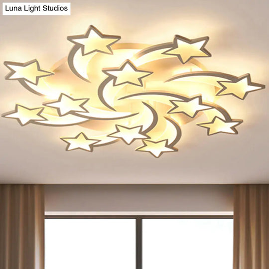 Modern White Acrylic Led Flush Mount Ceiling Light Fixture For Living Room 12 /