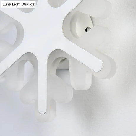 Modern White Acrylic Led Wall Lamp For Stairs - Flat Cartoon Shape Stylish Design