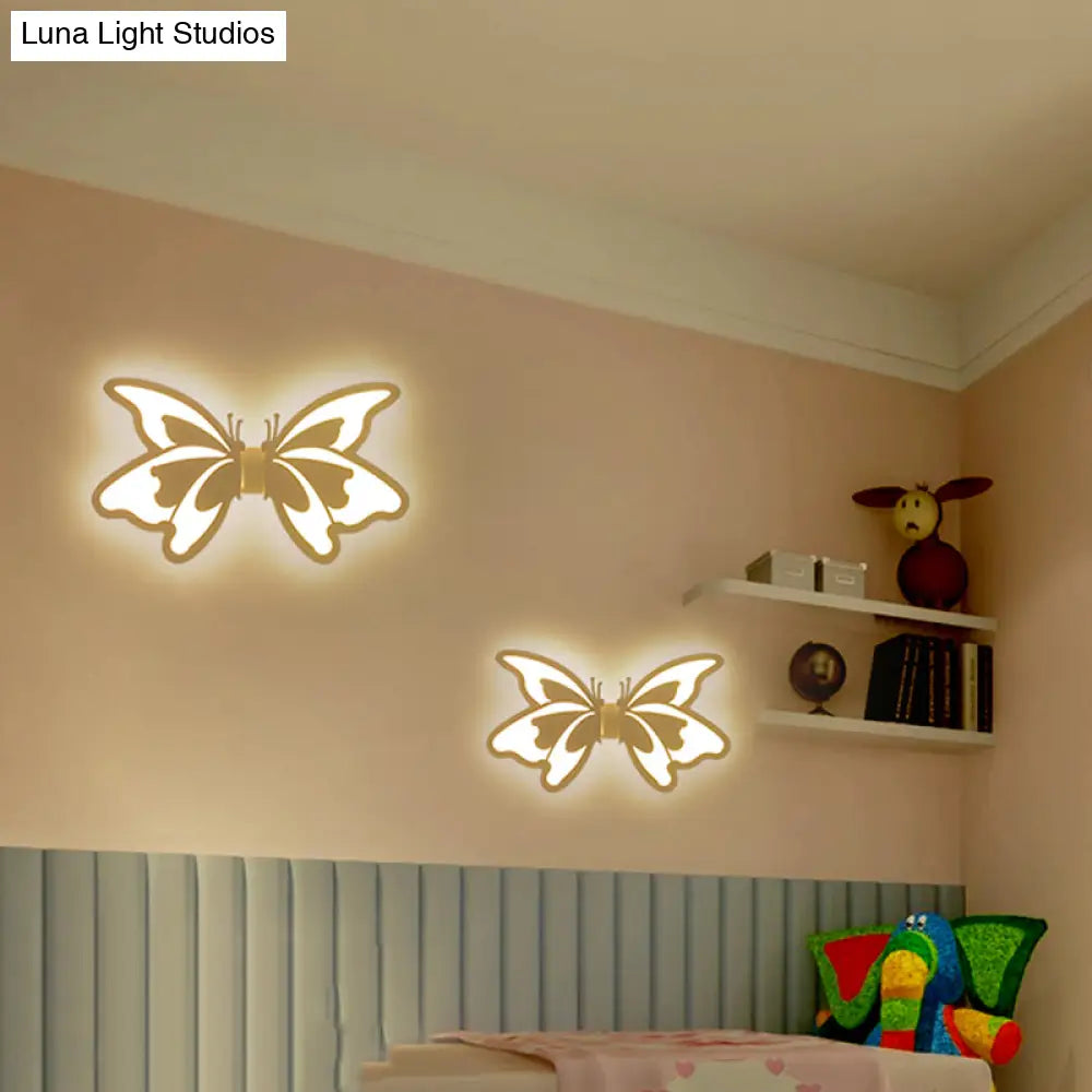Modern White Acrylic Led Wall Lamp For Stairs - Flat Cartoon Shape Stylish Design