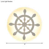 Modern White Acrylic Led Wall Lamp For Stairs - Flat Cartoon Shape Stylish Design