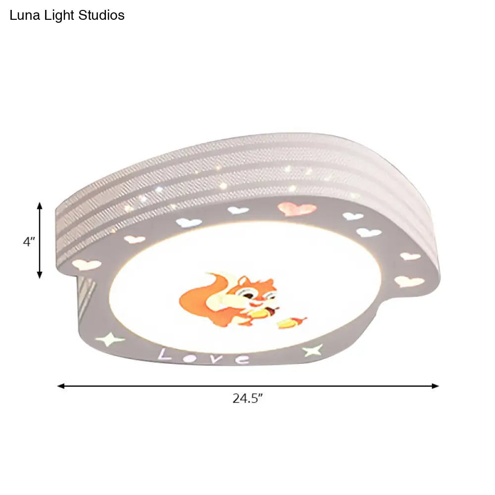 Modern White Acrylic Round Flush Mount Ceiling Light For Bedroom