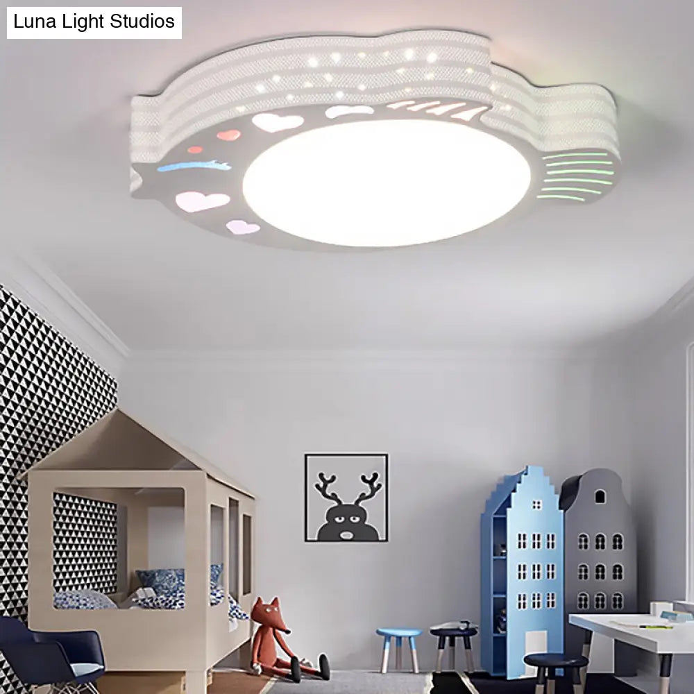 Modern White Acrylic Round Flush Mount Ceiling Light For Bedroom / B