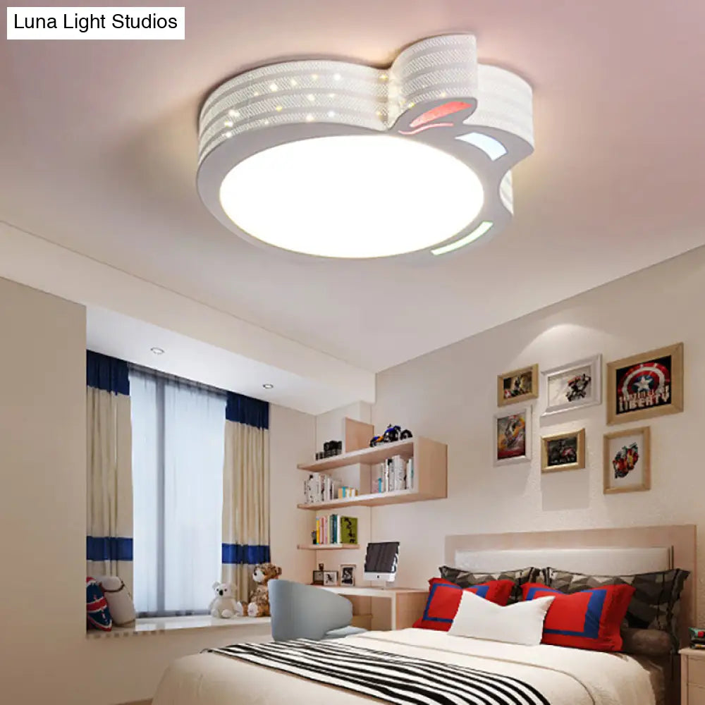 Modern White Acrylic Round Flush Mount Ceiling Light For Bedroom / C