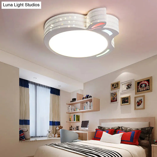 Modern White Acrylic Round Flush Mount Ceiling Light For Bedroom / C
