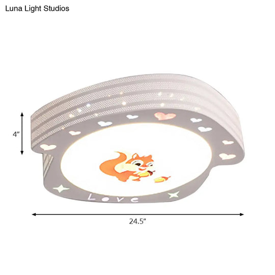 Modern White Acrylic Round Flush Mount Ceiling Light For Bedroom