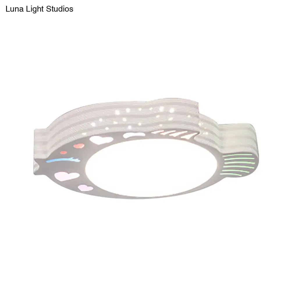 Modern White Acrylic Round Flush Mount Ceiling Light For Bedroom