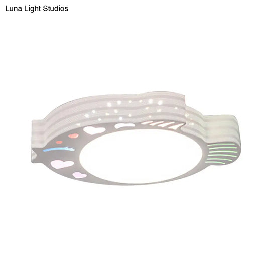 Modern White Acrylic Round Flush Mount Ceiling Light For Bedroom