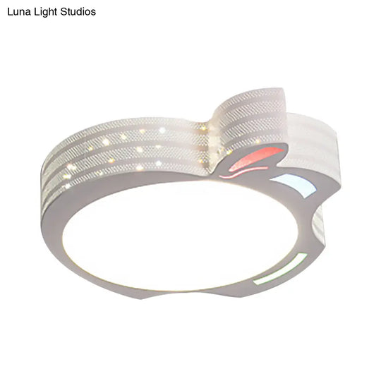 Modern White Acrylic Round Flush Mount Ceiling Light For Bedroom