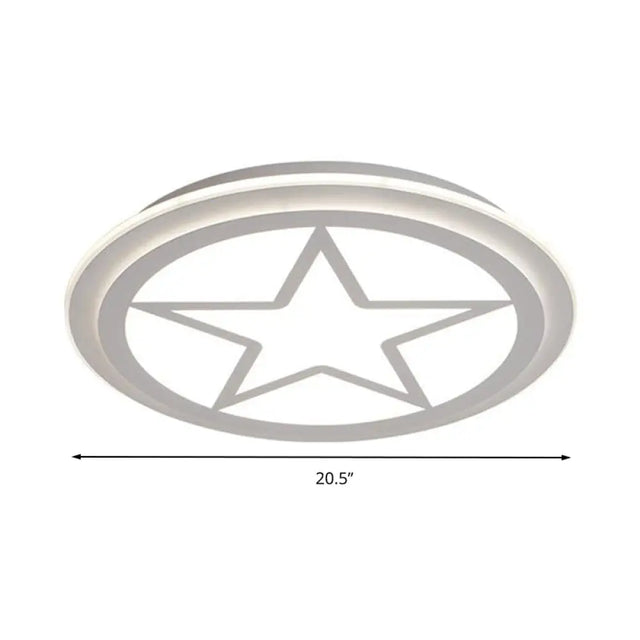 Modern White Acrylic Star Ceiling Light For Childrens Bedroom