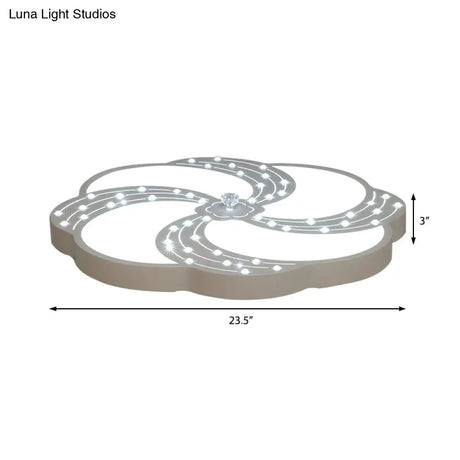 Modern White Acrylic Swirl Flushmount Lights - 18’/19.5’/31.5’ Creative Flush Mount Light For
