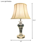 Modern White Bell Panel Task Lamp With Fabric Shade - Perfect Reading Light