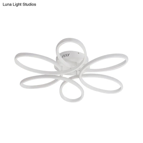 Modern White Blossom Flush-Mount Led Ceiling Lamp (23/29 Inches) For Living Room
