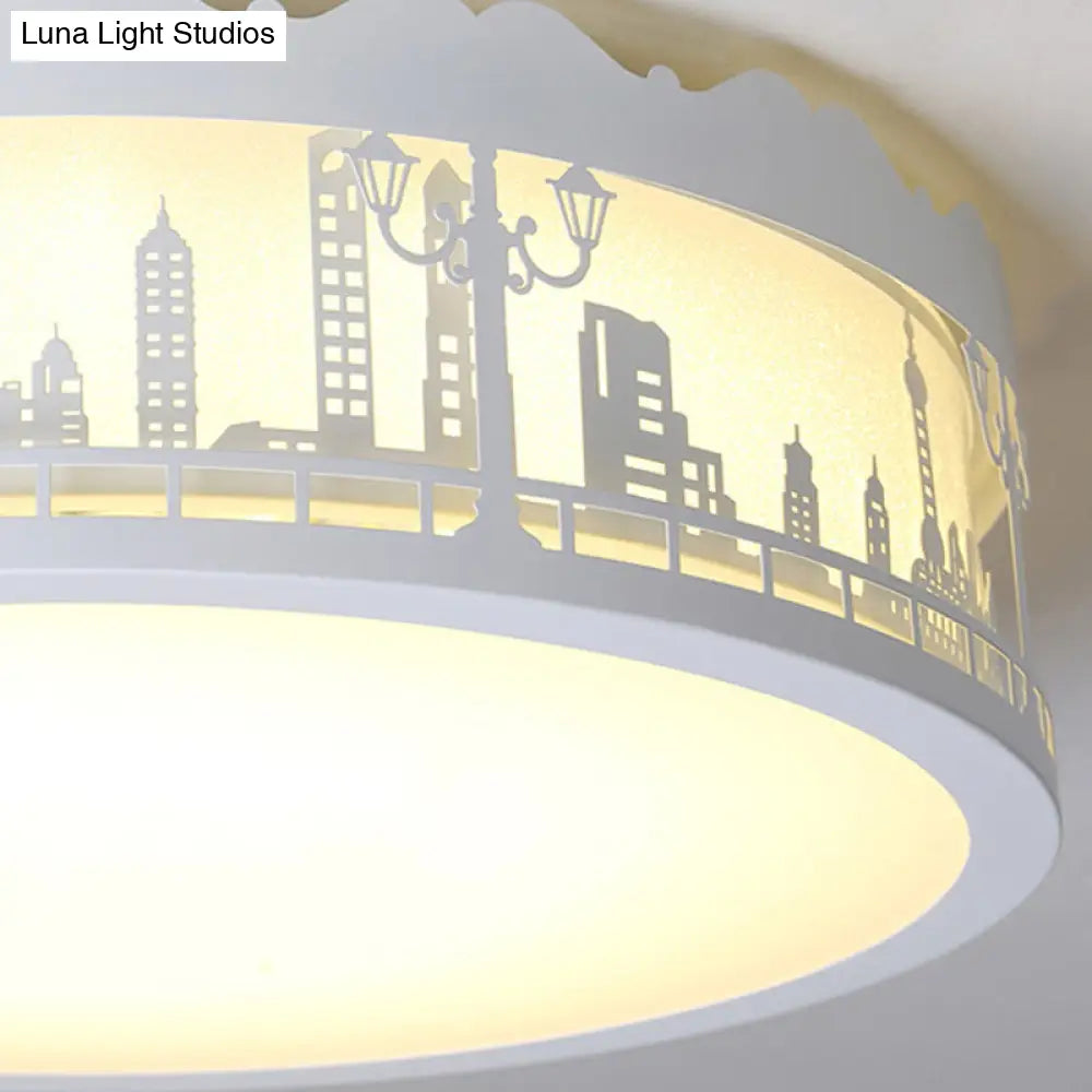 Modern White Circle Ceiling Light Fixture For Nursing Room
