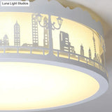 Modern White Circle Ceiling Light Fixture For Nursing Room