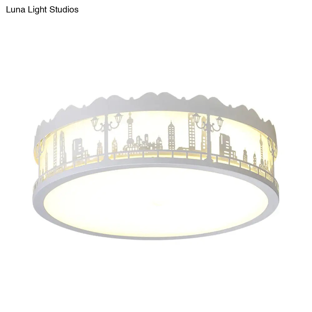 Modern White Circle Ceiling Light Fixture For Nursing Room