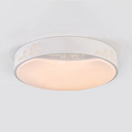 Modern White Circle Flush Mount Led Ceiling Light Fixture For Living Room - 16.5/20.5 Dia