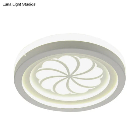 Modern White Circle Shade Ceiling Light - Acrylic Flush Mount For Hallway