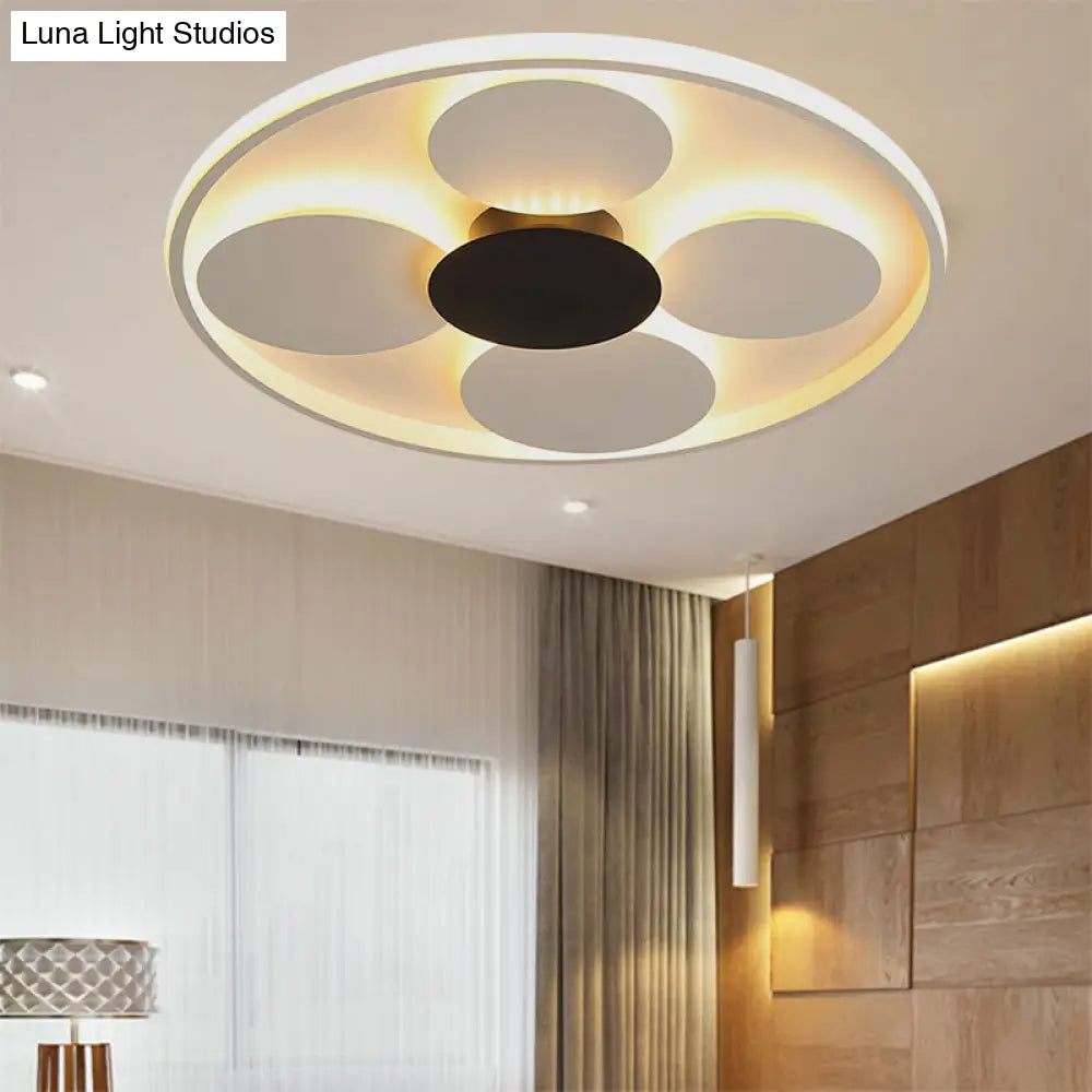 Modern White Circular Acrylic Flush Mount Ceiling Light For Living Room /
