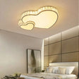 Modern White Double Heart Led Flushmount Light With Clear Crystal Deco – Stylish Acrylic Ceiling