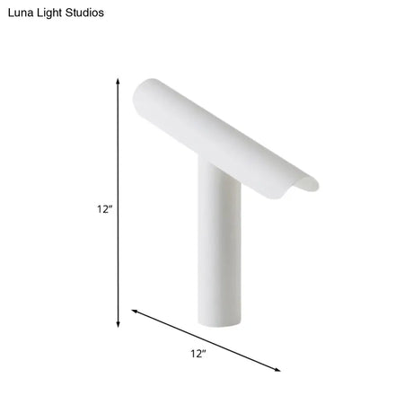 Modern White Finish Cheese Night Table Lamp With Led Iron Desk Light And Plug-In Cord