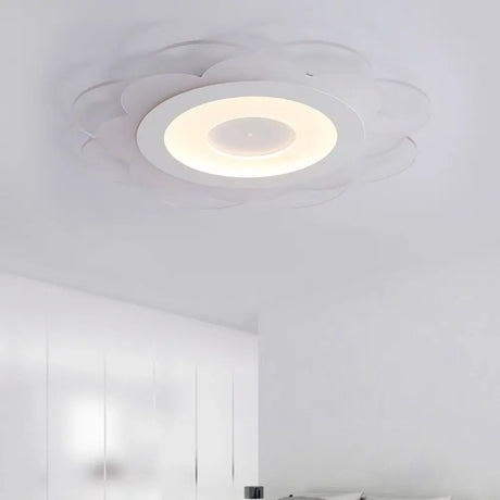 Modern White Floral Led Flush Ceiling Light - 16.5’/20.5’/24.5’ W Acrylic Shade Warm/Cool