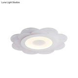 Modern White Floral Led Flush Ceiling Light - 16.5’/20.5’/24.5’ W Acrylic Shade Warm/Cool