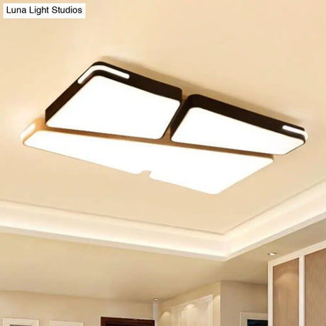 Modern White Flush Mounted Led Ceiling Light - Minimalistic Design 19.5’/23.5’ Width White/Warm