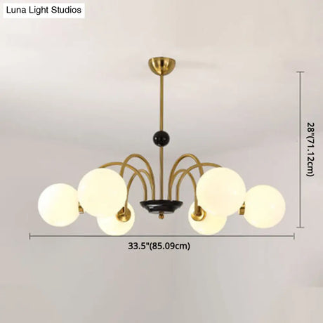 Modern White Glass Chandelier For Bedroom Lighting