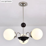 Modern White Glass Chandelier For Bedroom Lighting