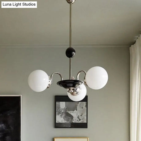 Modern White Glass Chandelier For Bedroom Lighting