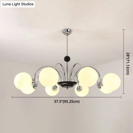 Modern White Glass Chandelier For Bedroom Lighting